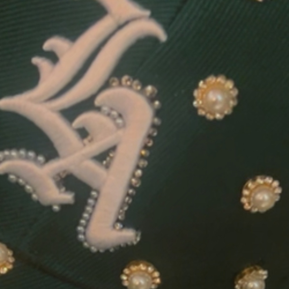 Green Cap with Embellished Logo